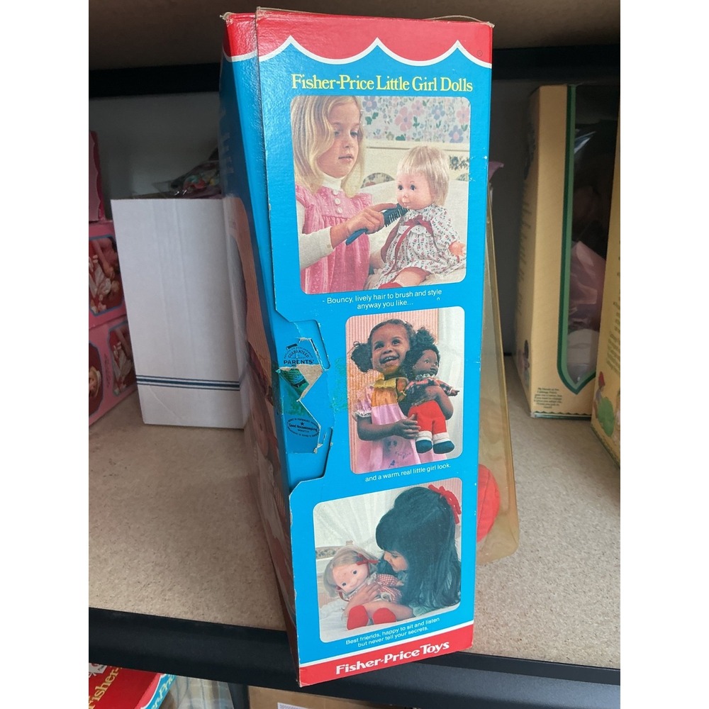 Fisher Price Vintage 1973 doll Mary Lapsitter 200 Red White Gingham W/ Apron box - Picture 4 of 7